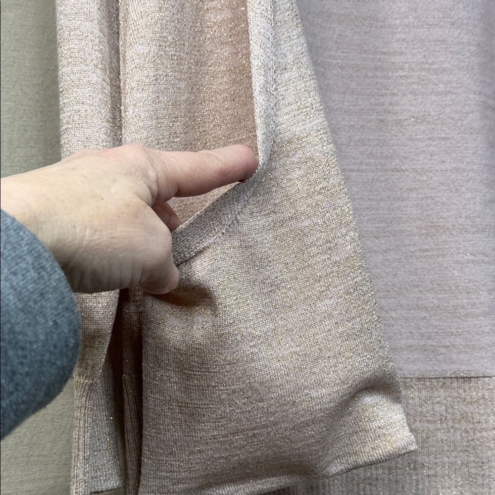 Verve Ami Sweater Pink/Gold Cardigan Open Front w/ Lapel Pocket Sz. M & L NWT - Picture 7 of 14